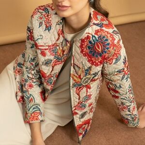 NWOT Lulusar L Bohemian Cottagecore Paisley Barocque Quilted Chore Coat